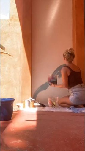Abby painting a hand-painted mural on site — Scout Hill Co time-lapse